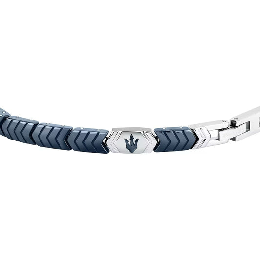 Bracciale Maserati Ceramic con catena color blu e silver 18,5 cm