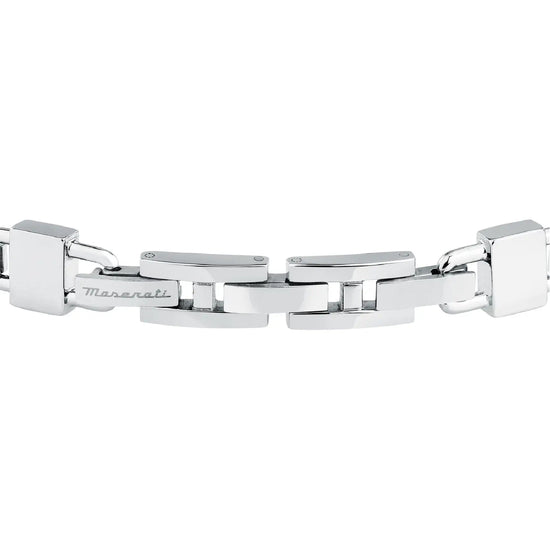 Bracciale da uomo Maserati in acciaio e ceramica blu Regolabile 19-22 cm