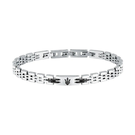 Bracciale a catena Maserati in acciaio color argento da uomo M.JM424AVD66