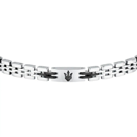 Bracciale a catena Maserati in acciaio color argento da uomo M.JM424AVD66