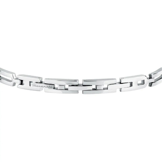 Bracciale a catena Maserati in acciaio color argento da uomo M.JM424AVD73