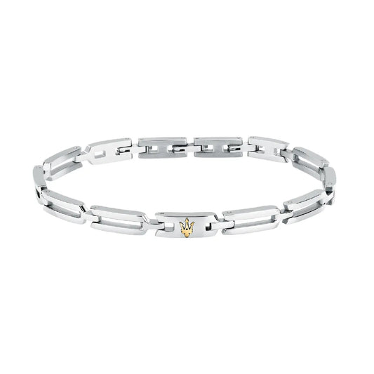 Bracciale a catena Maserati in acciaio color argento da uomo M.JM424AVD74