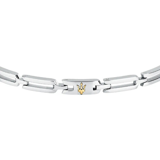 Bracciale a catena Maserati in acciaio color argento da uomo M.JM424AVD74
