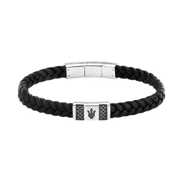Bracciale Maserati in pelle riciclata color nero M.JM424AVE25