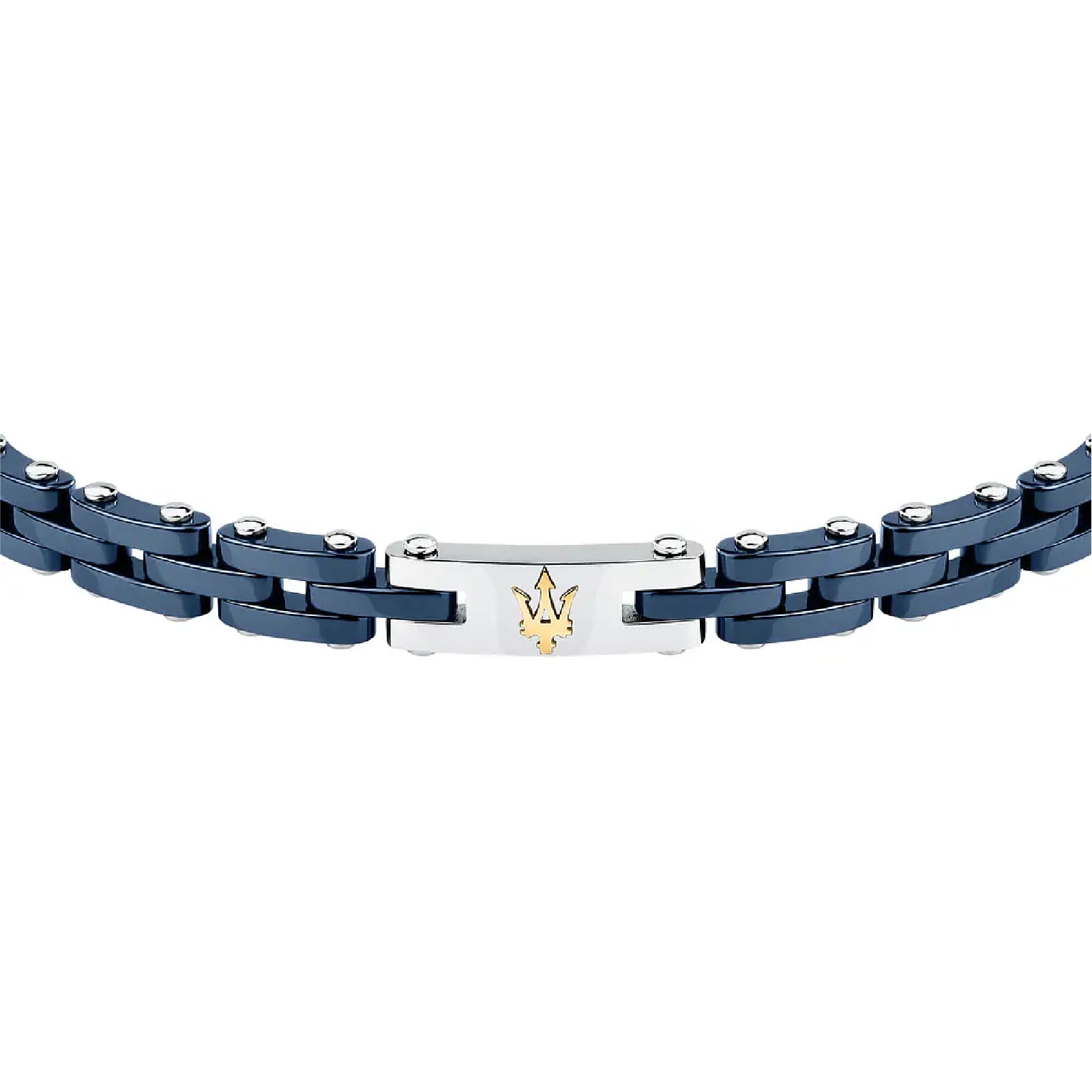 Bracciale da uomo Maserati con ceramica di colore blu Regolabile 18-21,5 cm