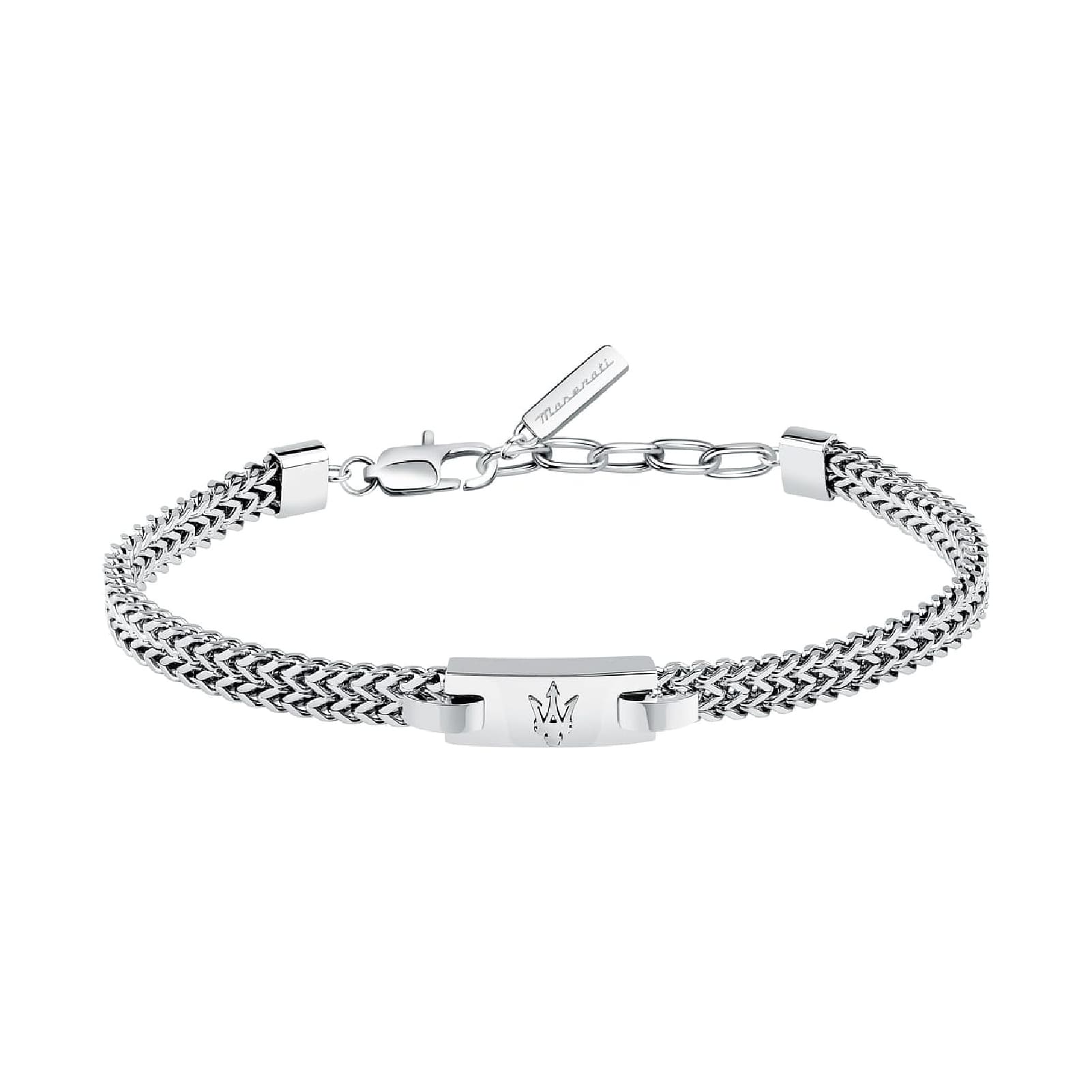 Bracciale da uomo Maserati in acciaio con logo tridente Regolabile 19-22 cm