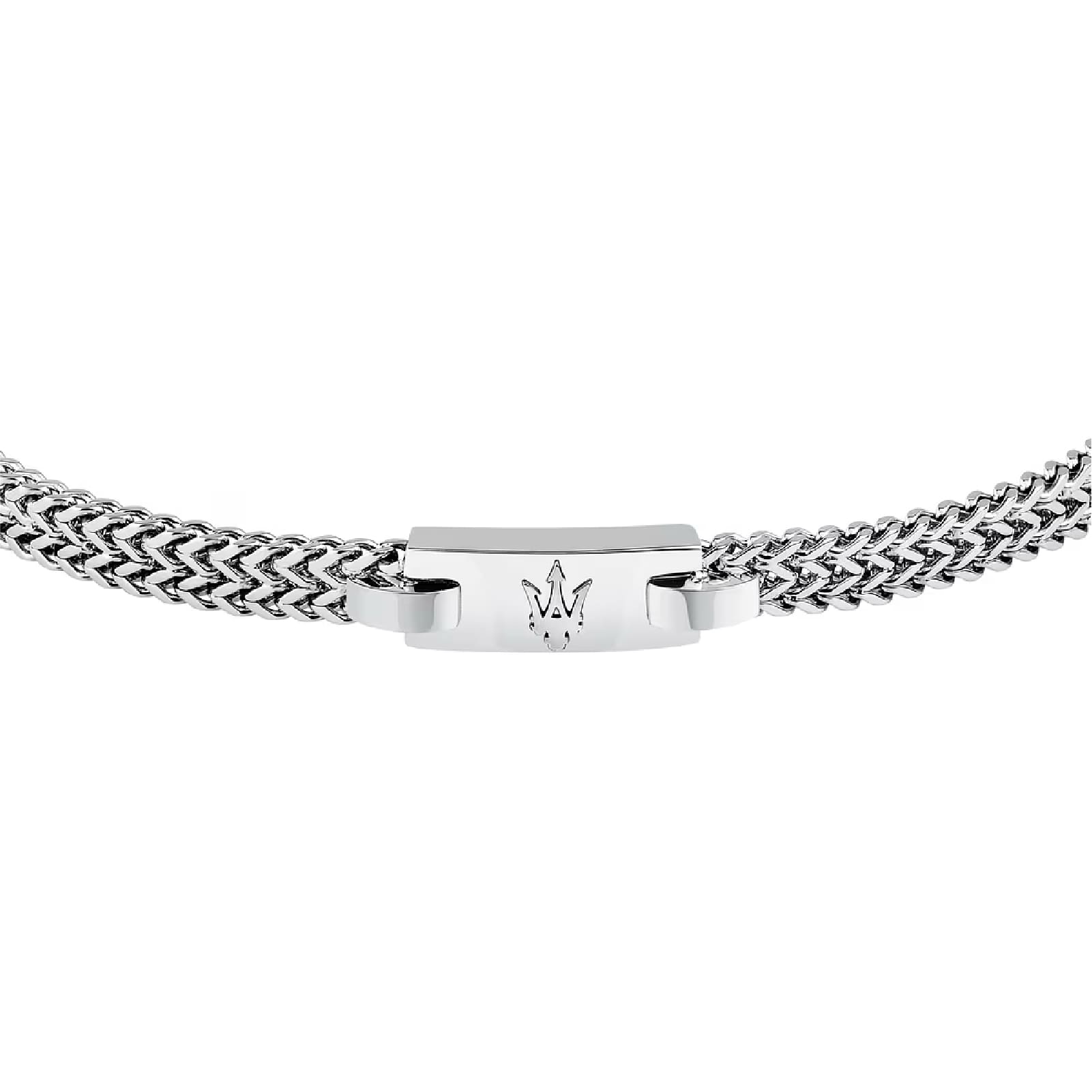Bracciale da uomo Maserati in acciaio con logo tridente Regolabile 19-22 cm