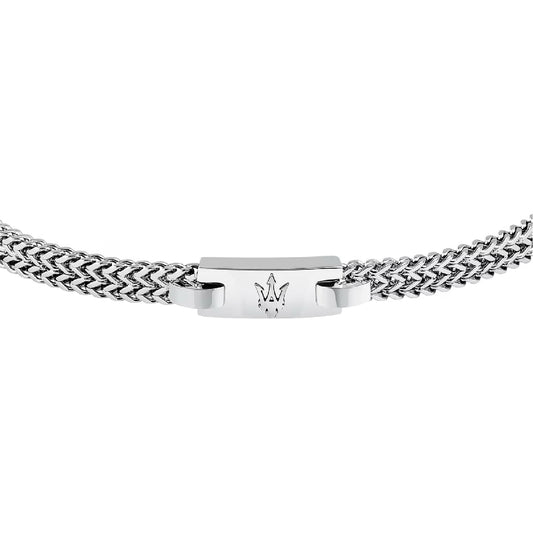 Bracciale da uomo Maserati in acciaio con logo tridente Regolabile 19-22 cm