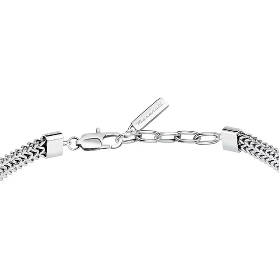 Bracciale da uomo Maserati in acciaio con logo tridente Regolabile 19-22 cm