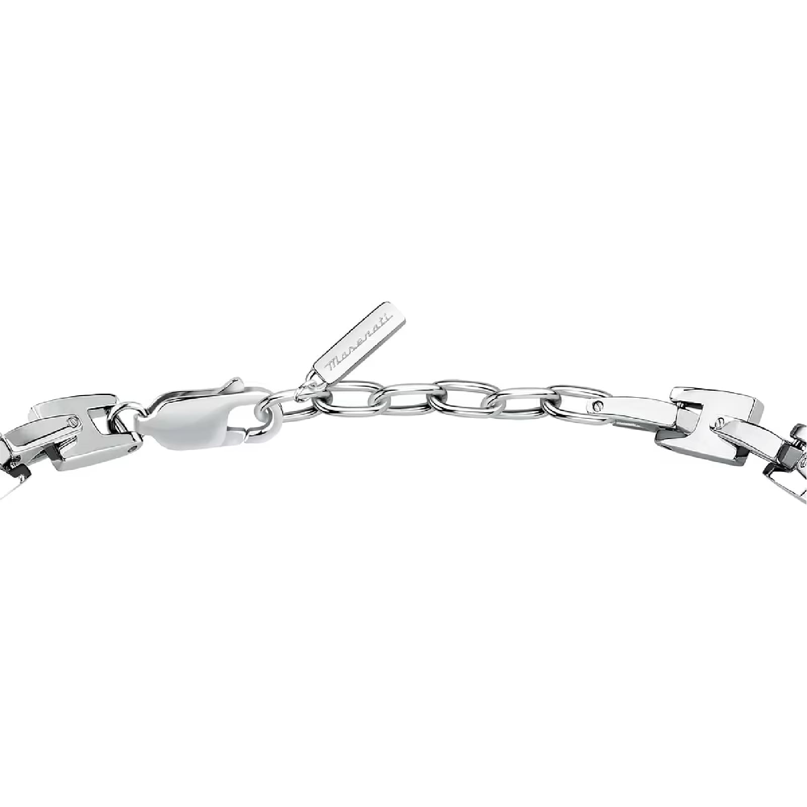 Bracciale da uomo Maserati in acciaio con tag blu Regolabile 19-22 cm