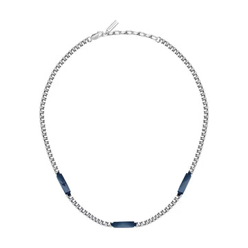 Collana girocollo da uomo Maserati in acciaio blu MISURA UNICA