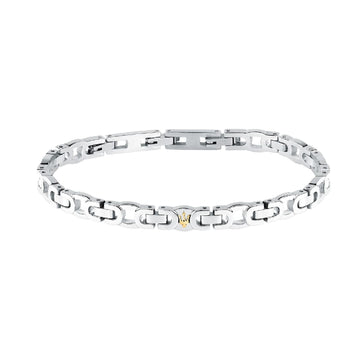 Bracciale da uomo Maserati in acciaio con elementi oro Regolabile 18-21,5 cm