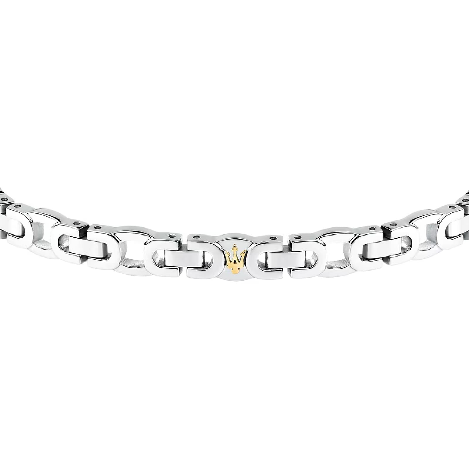 Bracciale da uomo Maserati in acciaio con elementi oro Regolabile 18-21,5 cm