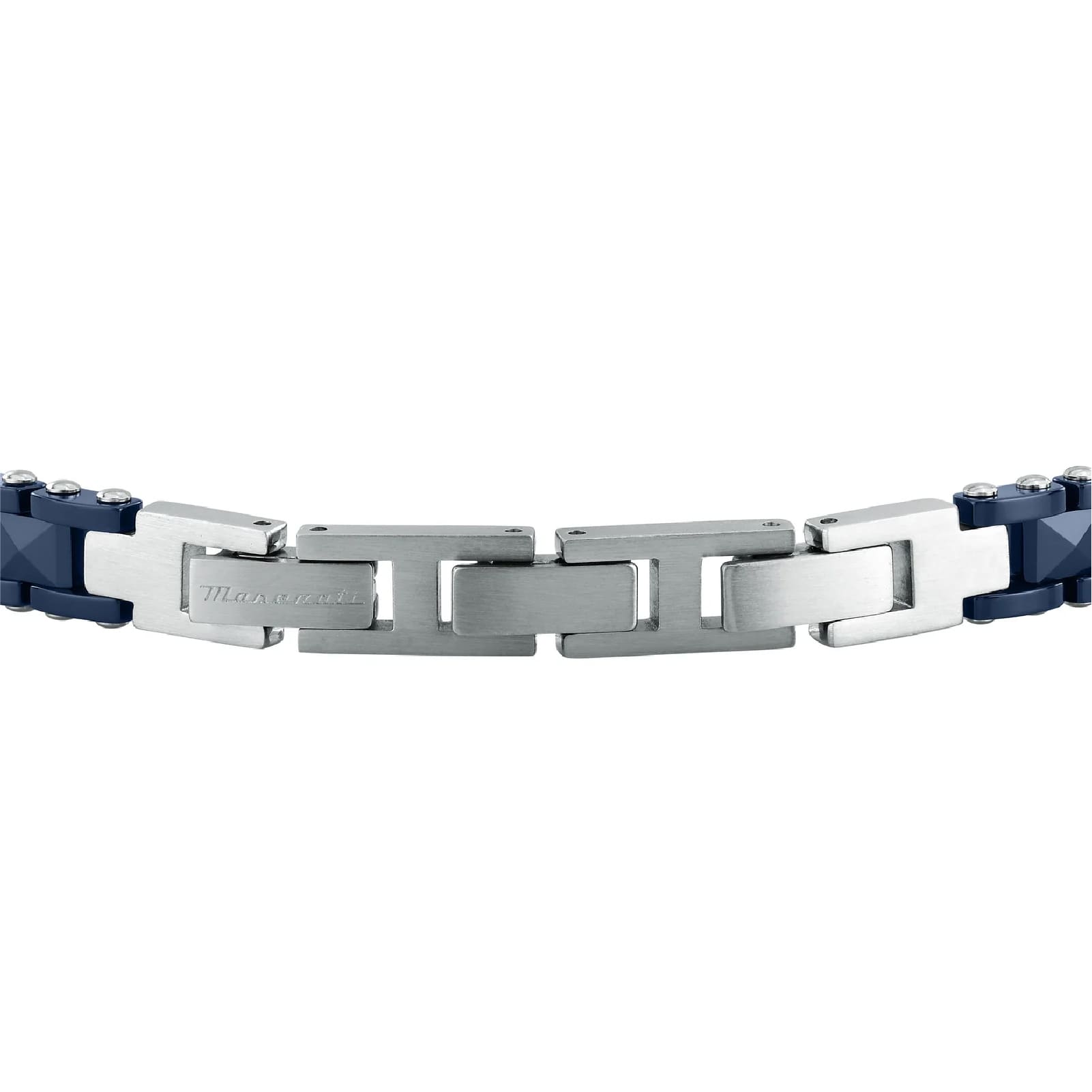 Bracciale catena Maserati Ceramic in acciaio blu da uomo 22 cm