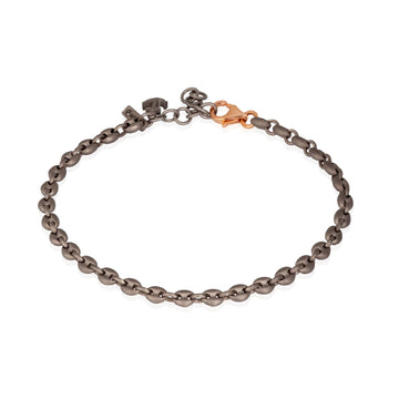Bracciale Mano J in titanio e maglia marina ancora piccola 21 cm