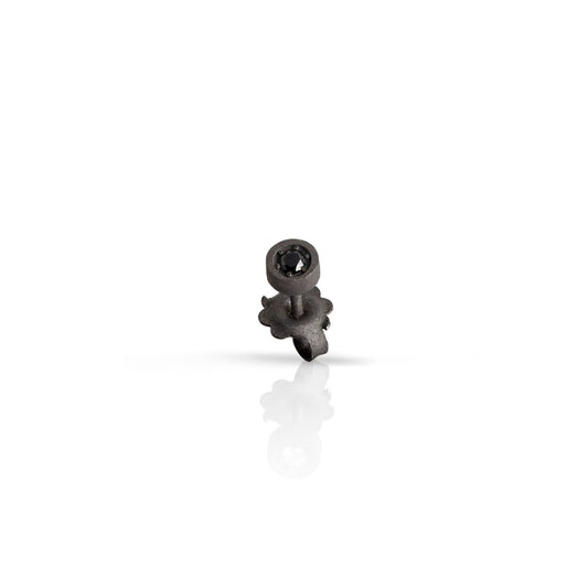 Mono orecchino punto luce Mano J in titanio diamante nero MISURA UNICA