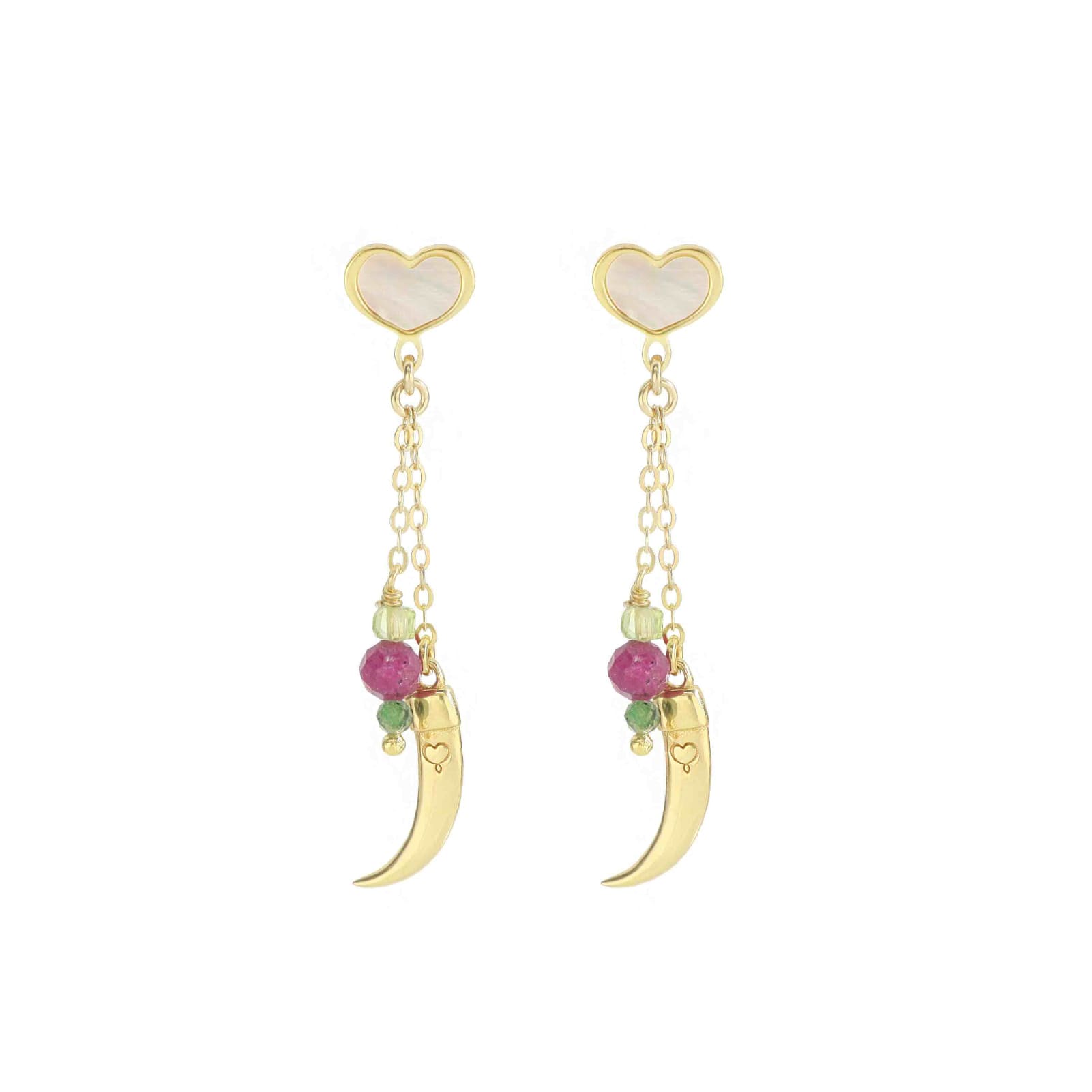 Orecchini Maman et Sophie in argento con logo e corno pendente MISURA UNICA
