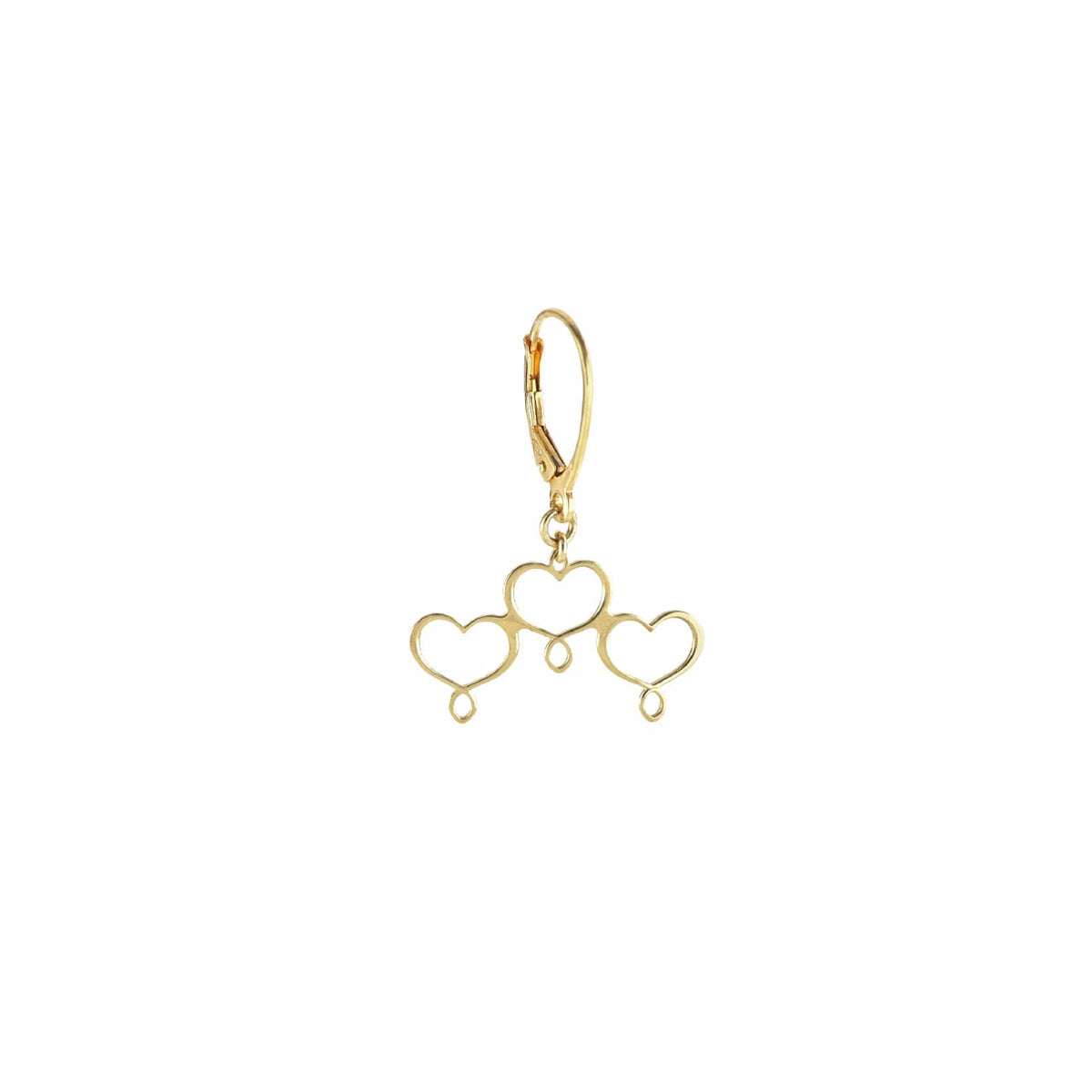 Orecchino mono Maman et Sophie in argento pvd oro cuori MISURA UNICA