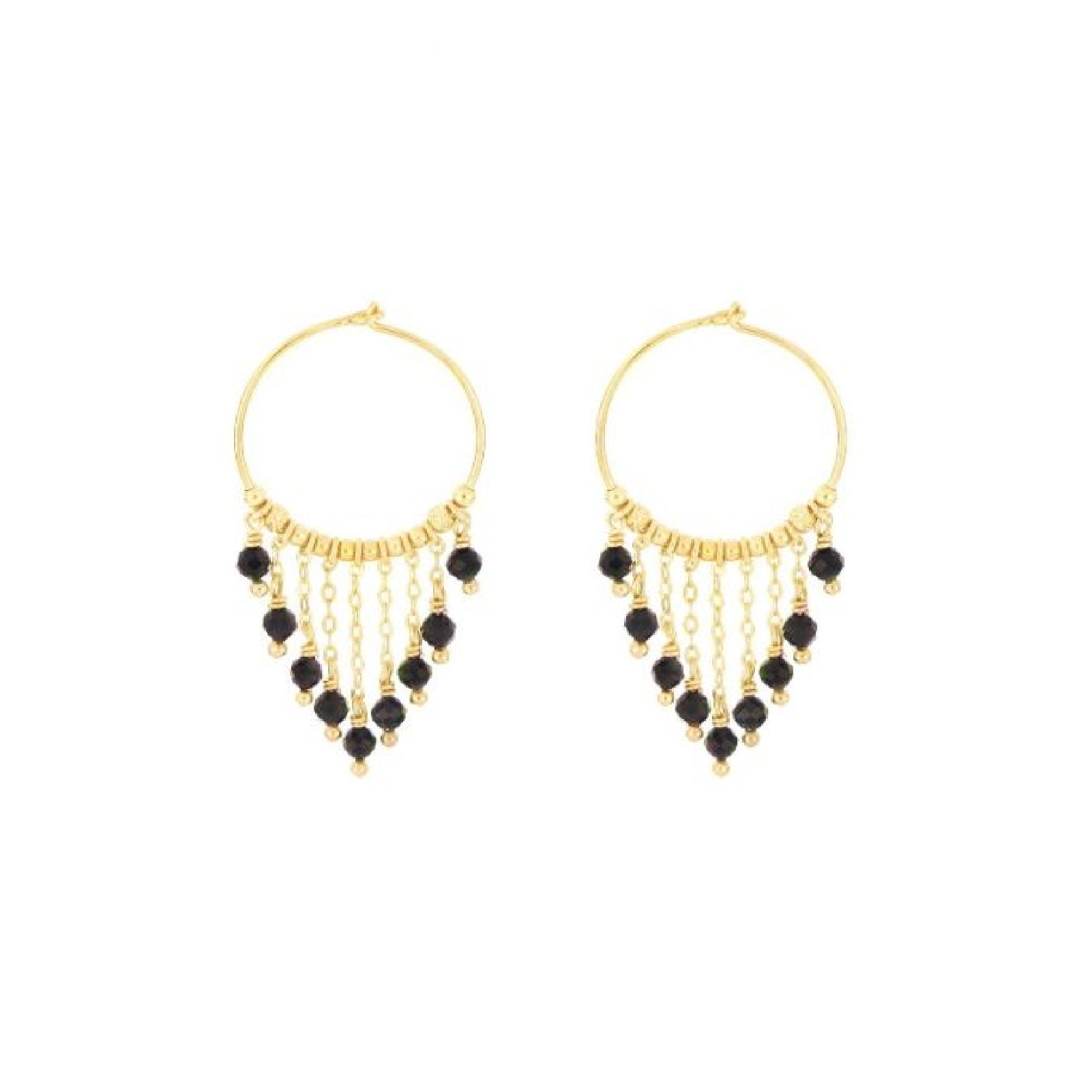 Orecchini cerchio Maman et Sophie in argento spinelli neri M.ORISF2SPCT