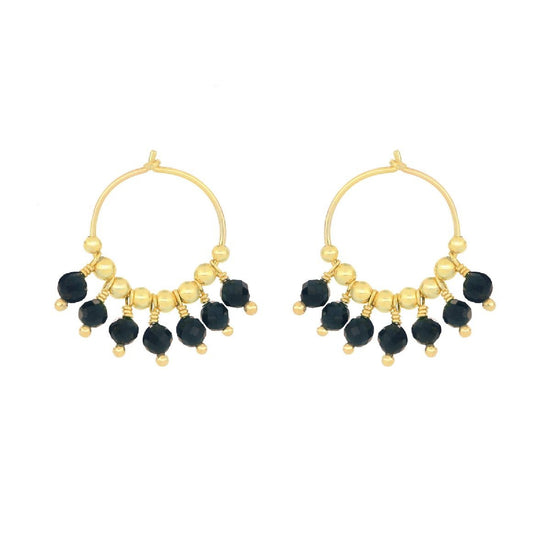 Orecchini piccoli Maman et Sophie in argento spinelli neri M.ORMAF00SP