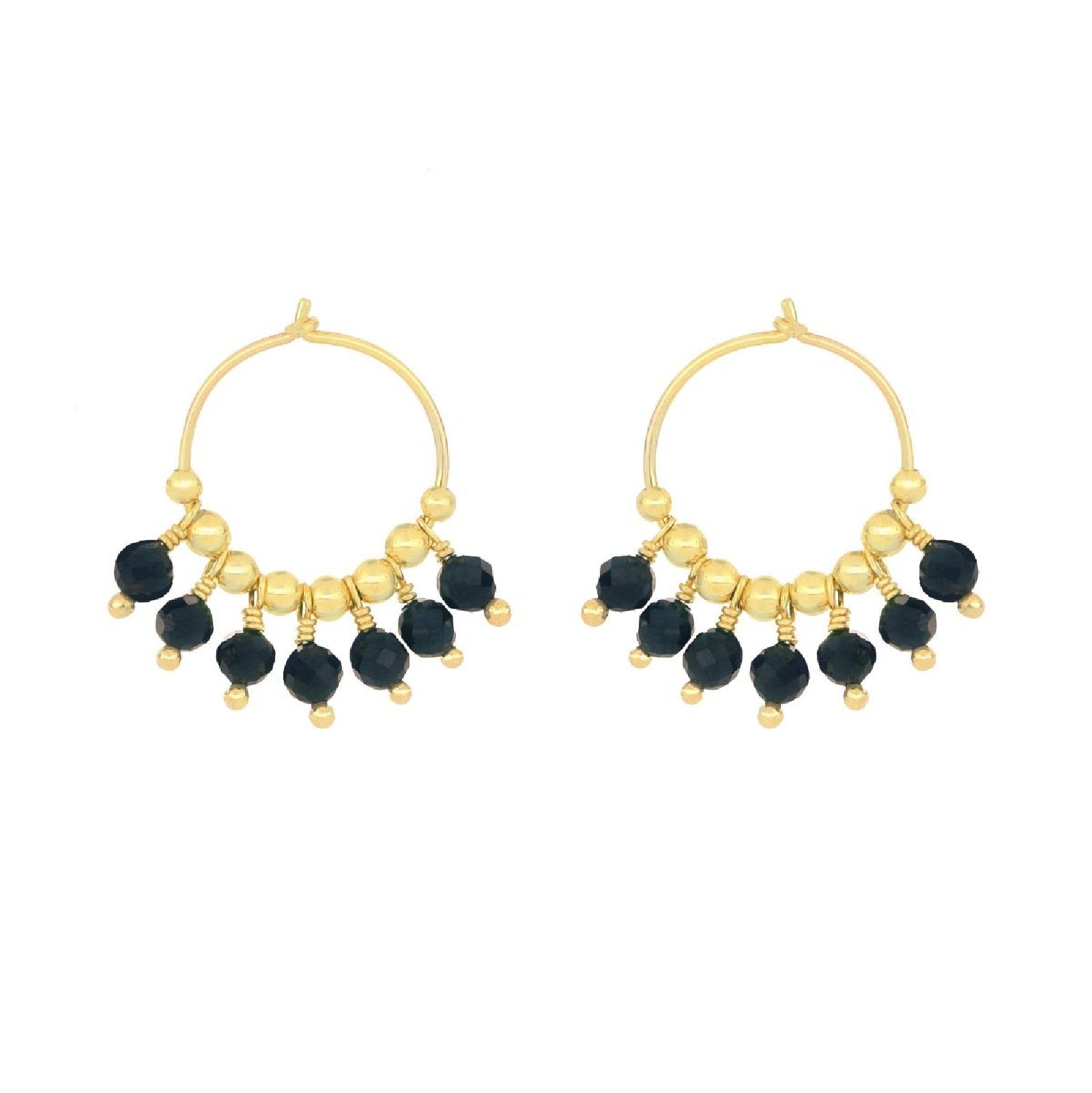 Orecchini piccoli Maman et Sophie in argento spinelli neri M.ORMAF00SP