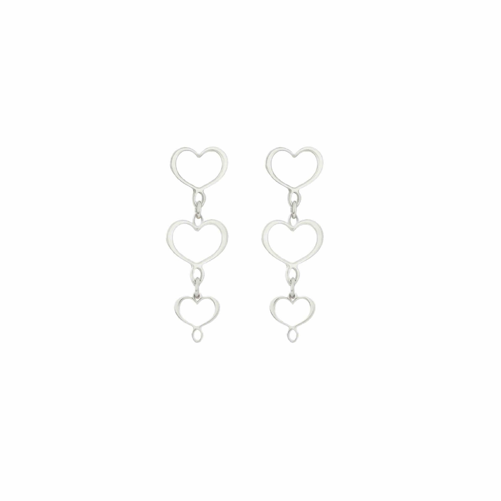 Orecchini Maman et Sophie in argento con cuori pendenti MISURA UNICA