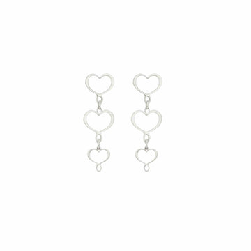 Orecchini Maman et Sophie in argento con cuori pendenti MISURA UNICA