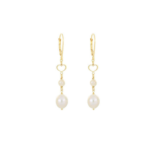 Orecchini pendenti Maman et Sophie in argento con 2 perle M.OROND1P2MS