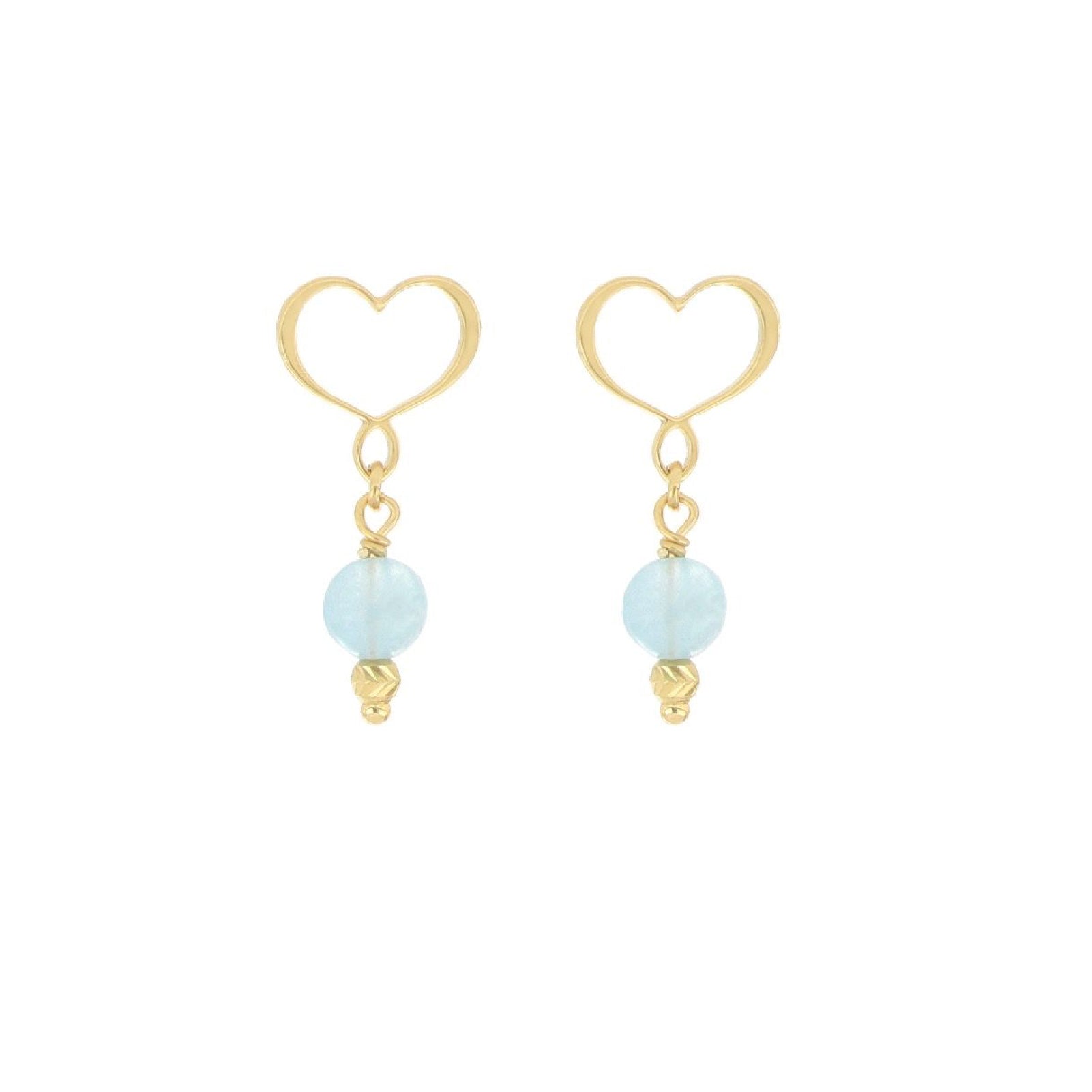 Orecchini Maman et Sophie argento oro cuore acquamarine MISURA UNICA