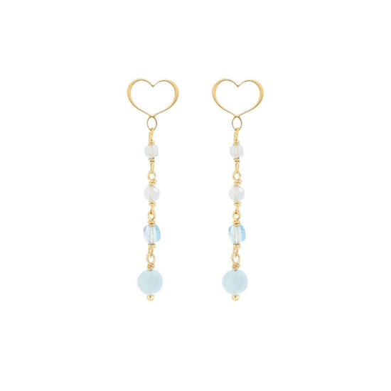 Orecchini Maman et Sophie argento oro con 4 acquamarine MISURA UNICA