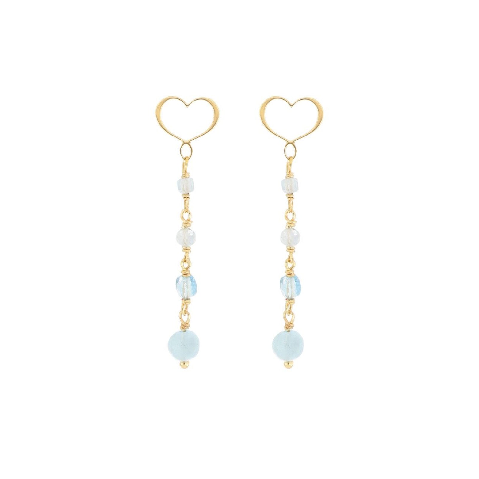 Orecchini Maman et Sophie argento oro con 4 acquamarine MISURA UNICA
