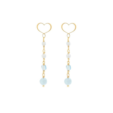 Orecchini Maman et Sophie argento oro con 4 acquamarine MISURA UNICA