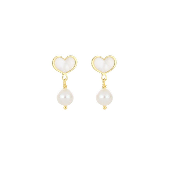 Orecchini Maman et Sophie argento con cuore e 2 perle M.OROND4PPN