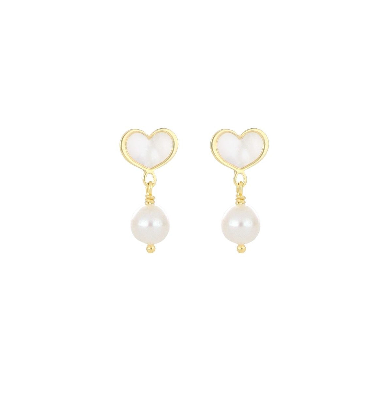 Orecchini Maman et Sophie argento con cuore e 2 perle M.OROND4PPN
