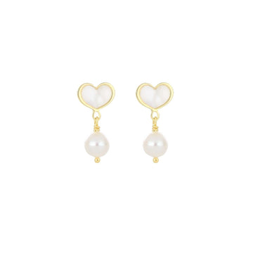 Orecchini Maman et Sophie argento con cuore e 2 perle M.OROND4PPN