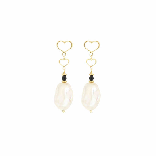 Orecchini pendenti Maman et Sophie cuori con perle e pietre MISURA UNICA