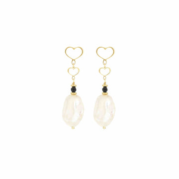 Orecchini pendenti Maman et Sophie cuori con perle e pietre MISURA UNICA