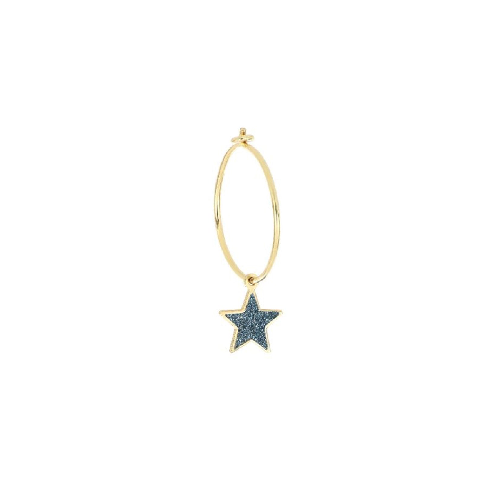Orecchino cerchio oro 18kt Maman et Sophie AURUM stella blu MISURA UNICA