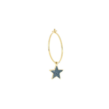 Orecchino cerchio oro 18kt Maman et Sophie AURUM stella blu MISURA UNICA