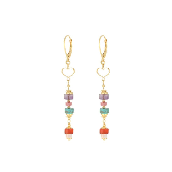 Orecchini monachella Maman et Sophie pietre pendenti multicolor MISURA UNICA