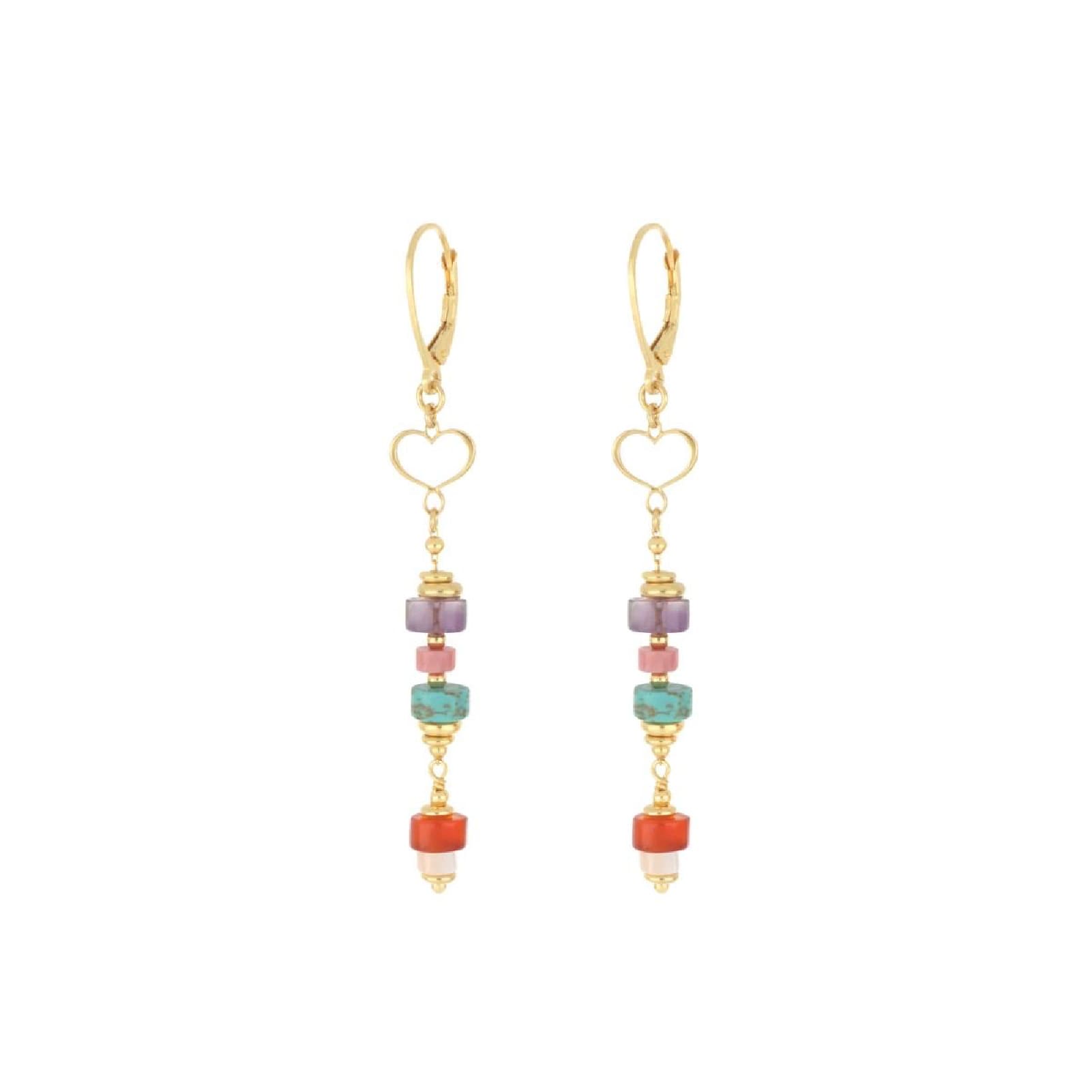 Orecchini monachella Maman et Sophie pietre pendenti multicolor MISURA UNICA