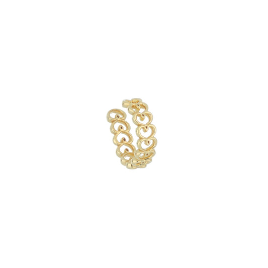 Earcuff Maman et Sophie in argento pvd oro con cuori MISURA UNICA