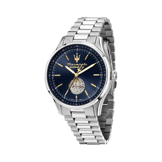 Orologio solo tempo Maserati in acciaio color argento e blu M.R8823124002