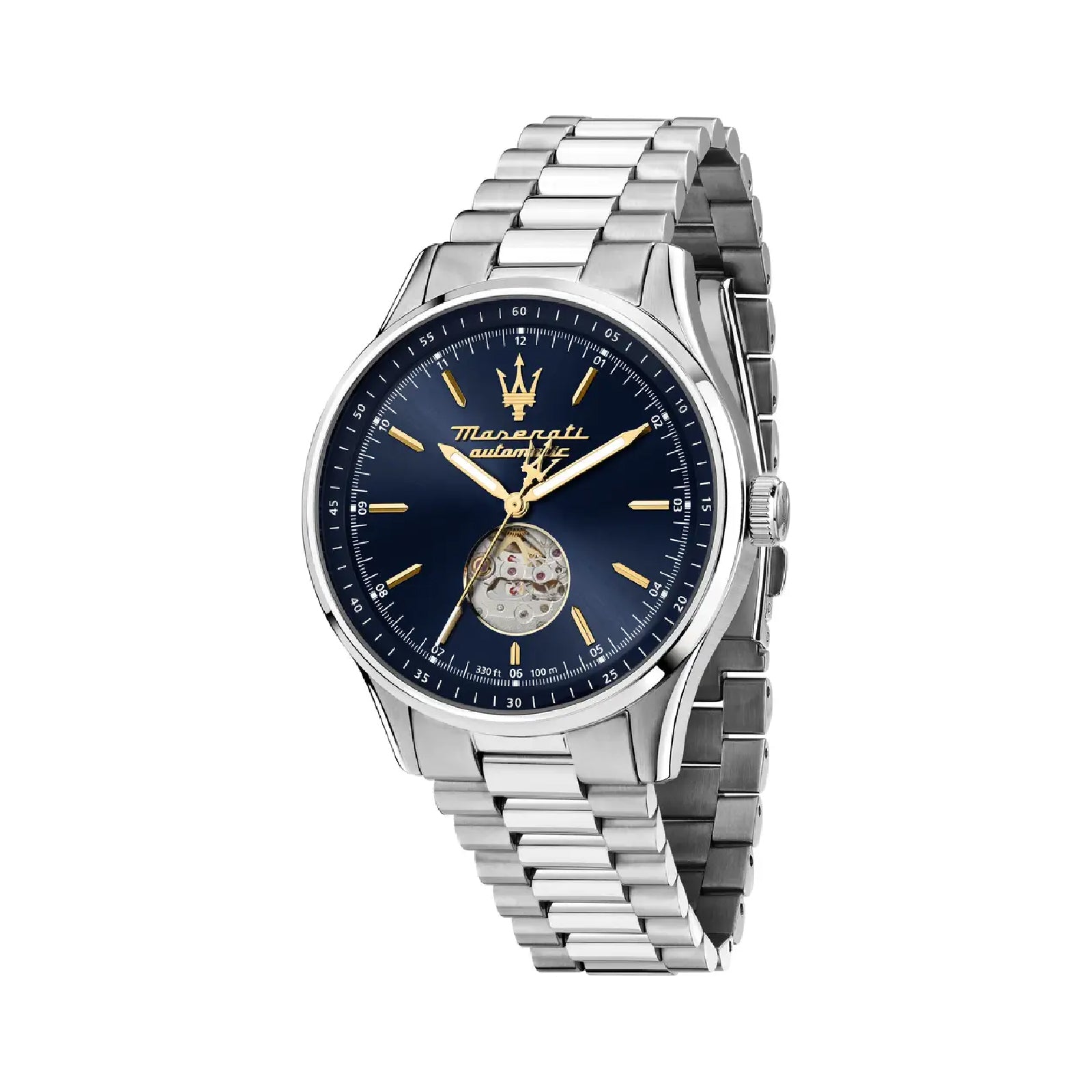 Orologio solo tempo Maserati in acciaio color argento e blu M.R8823124002