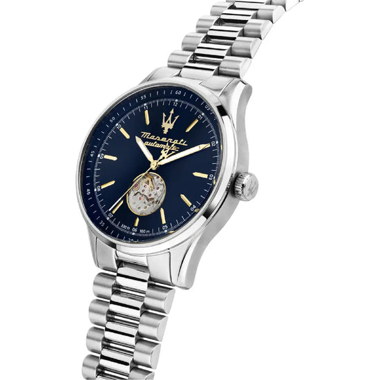 Orologio solo tempo Maserati in acciaio color argento e blu M.R8823124002