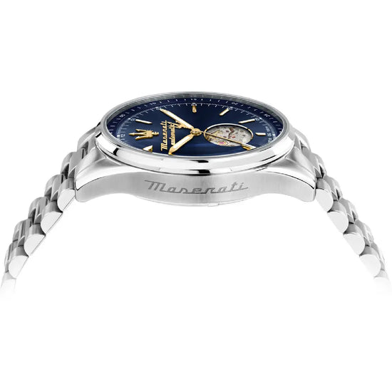 Orologio solo tempo Maserati in acciaio color argento e blu M.R8823124002