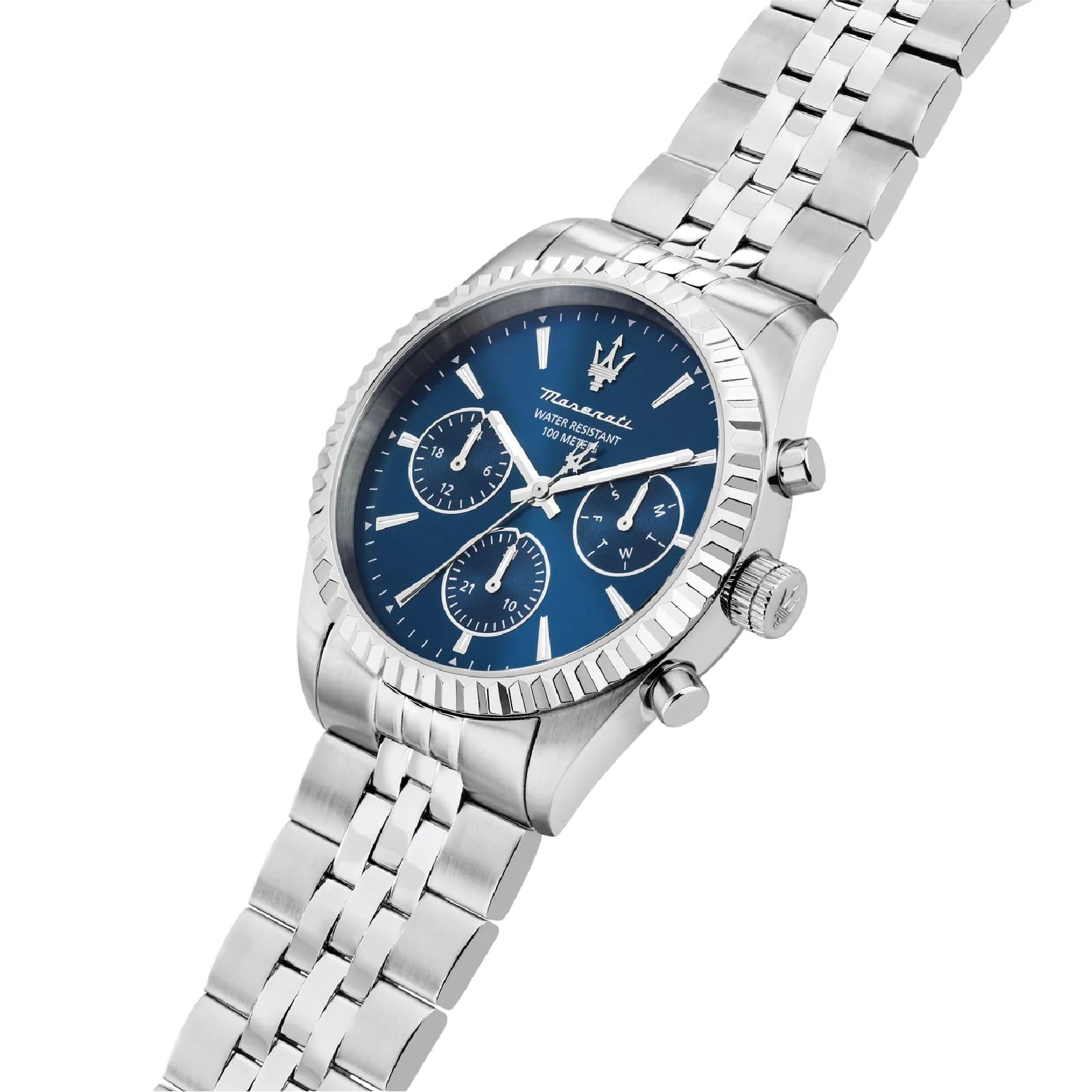 Orologio Maserati Competizione in acciaio con quadrante blu MISURA UNICA