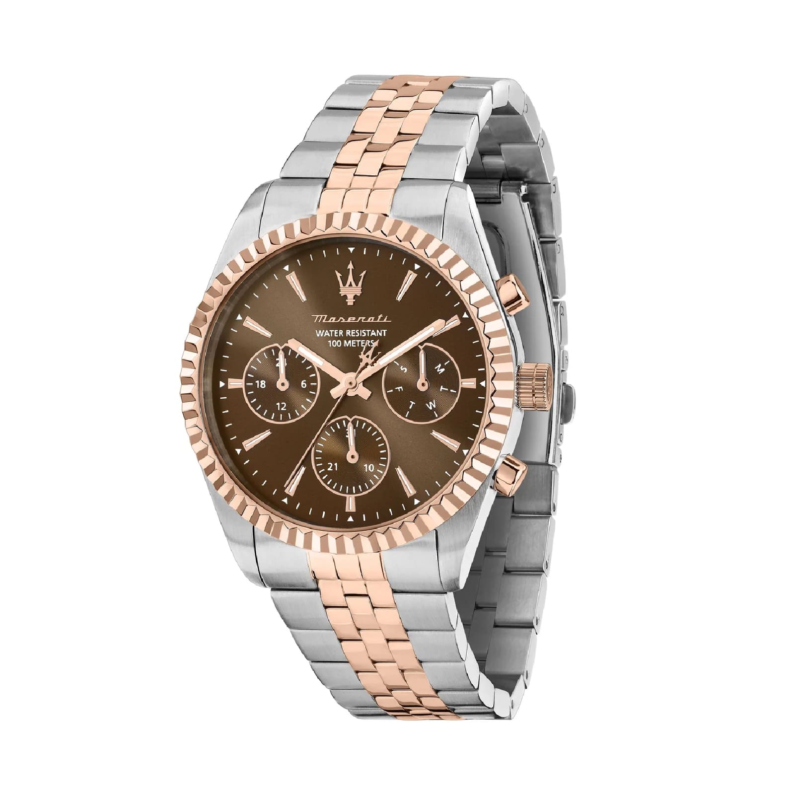 Orologio Maserati Competizione in acciaio e quadrante marrone MISURA UNICA