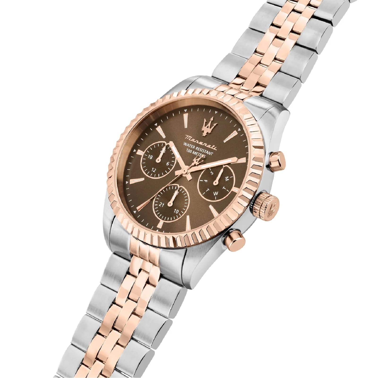 Orologio Maserati Competizione in acciaio e quadrante marrone MISURA UNICA