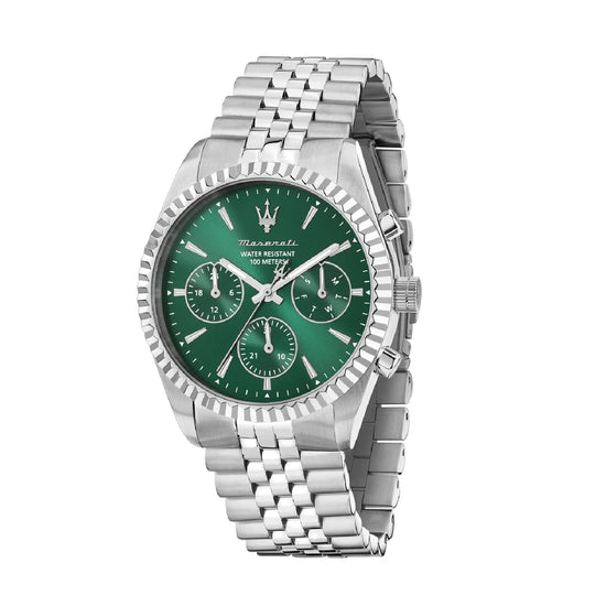 Orologio Maserati Competizione in acciaio con quadrante verde MISURA UNICA